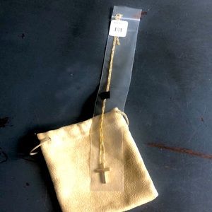 Gold cross necklace, never worn.